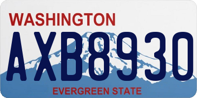 WA license plate AXB8930