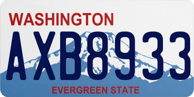 WA license plate AXB8933