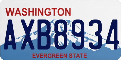 WA license plate AXB8934