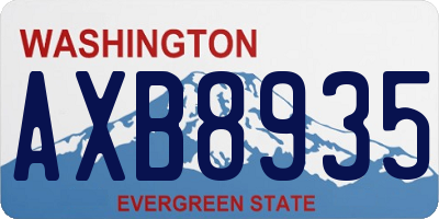 WA license plate AXB8935