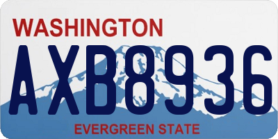 WA license plate AXB8936