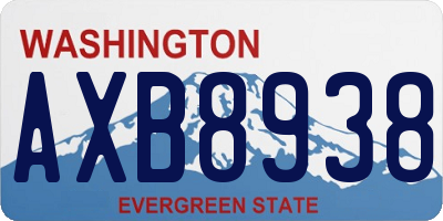 WA license plate AXB8938