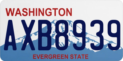 WA license plate AXB8939
