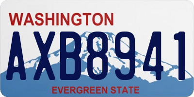 WA license plate AXB8941