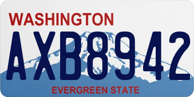 WA license plate AXB8942