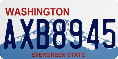 WA license plate AXB8945