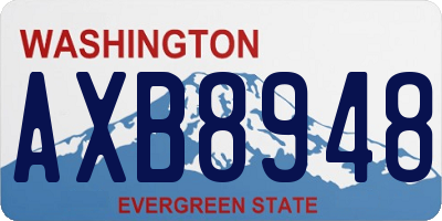 WA license plate AXB8948