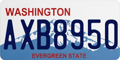 WA license plate AXB8950