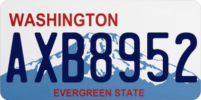 WA license plate AXB8952