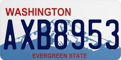 WA license plate AXB8953
