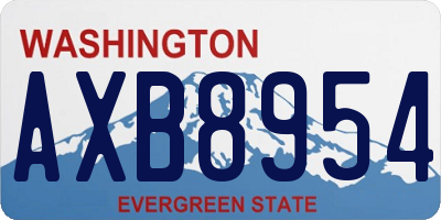 WA license plate AXB8954