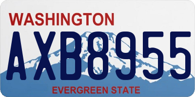 WA license plate AXB8955