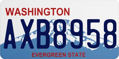 WA license plate AXB8958