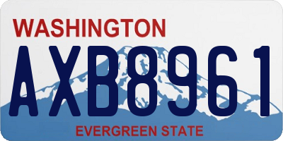 WA license plate AXB8961