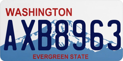 WA license plate AXB8963