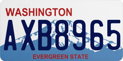 WA license plate AXB8965