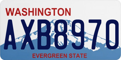 WA license plate AXB8970