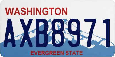 WA license plate AXB8971