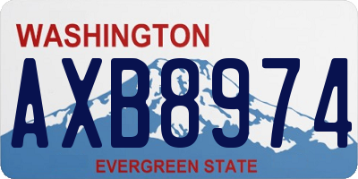 WA license plate AXB8974