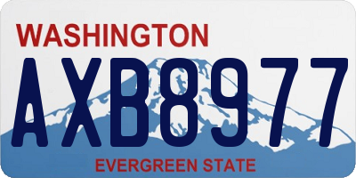 WA license plate AXB8977