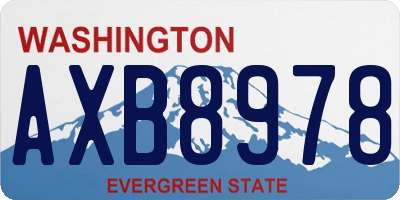 WA license plate AXB8978