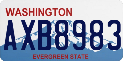WA license plate AXB8983