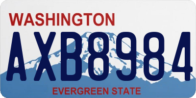 WA license plate AXB8984