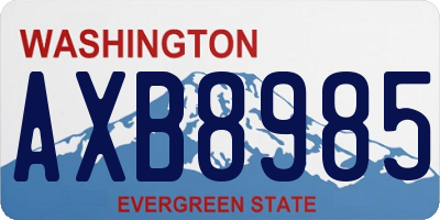 WA license plate AXB8985