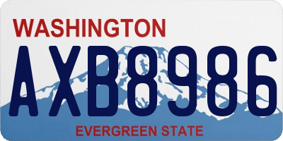 WA license plate AXB8986