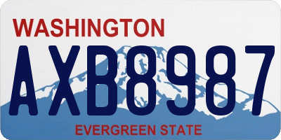 WA license plate AXB8987