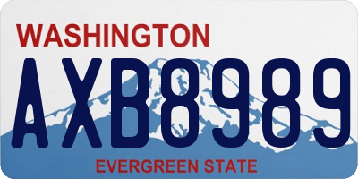 WA license plate AXB8989