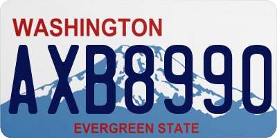 WA license plate AXB8990