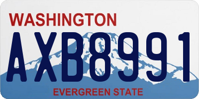 WA license plate AXB8991