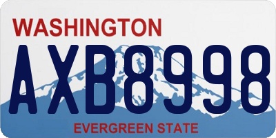 WA license plate AXB8998