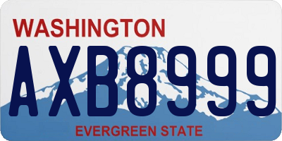 WA license plate AXB8999