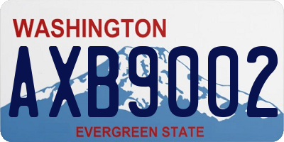 WA license plate AXB9002