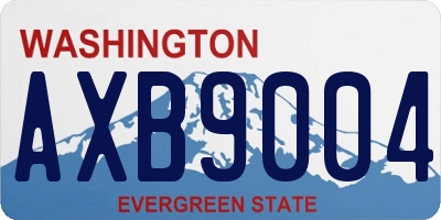 WA license plate AXB9004