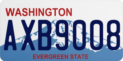 WA license plate AXB9008
