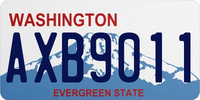 WA license plate AXB9011