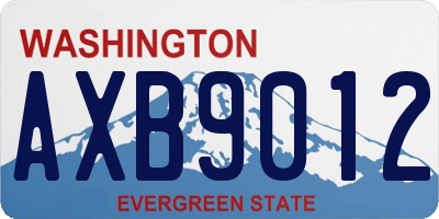 WA license plate AXB9012