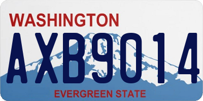 WA license plate AXB9014
