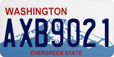 WA license plate AXB9021