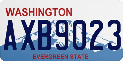 WA license plate AXB9023