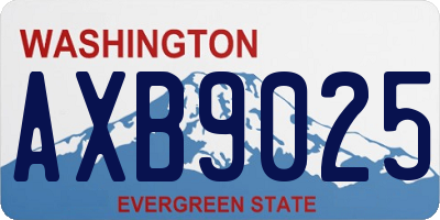 WA license plate AXB9025