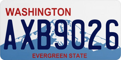 WA license plate AXB9026