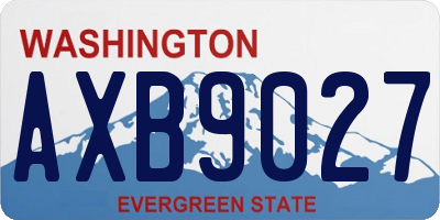 WA license plate AXB9027
