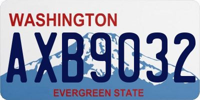WA license plate AXB9032