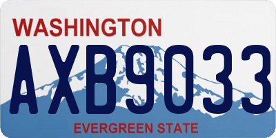 WA license plate AXB9033