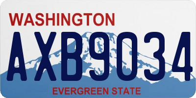 WA license plate AXB9034