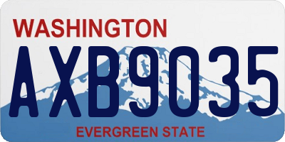 WA license plate AXB9035